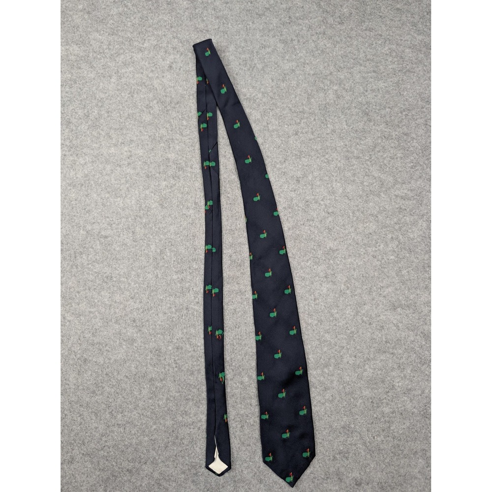 Augusta National Golf Shop Tie Mens One Size Blue Embroidered Silk Woven